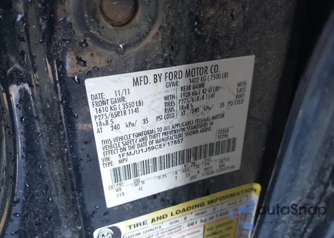 2012 Ford Expedition Xlt from USA, damaged, VIN 1FMJU1J59CEF17857